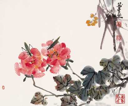 沈威峰 芙蓉争妍 镜心